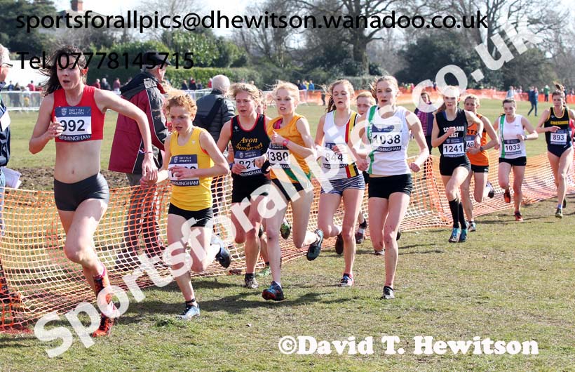 Jessica Judd (Essex) in the chasing group in the Senior Womens Inter Counties Championships,  Cofton Park, Birmingham. Photo: David T. Hewitson/Sports for All Pics